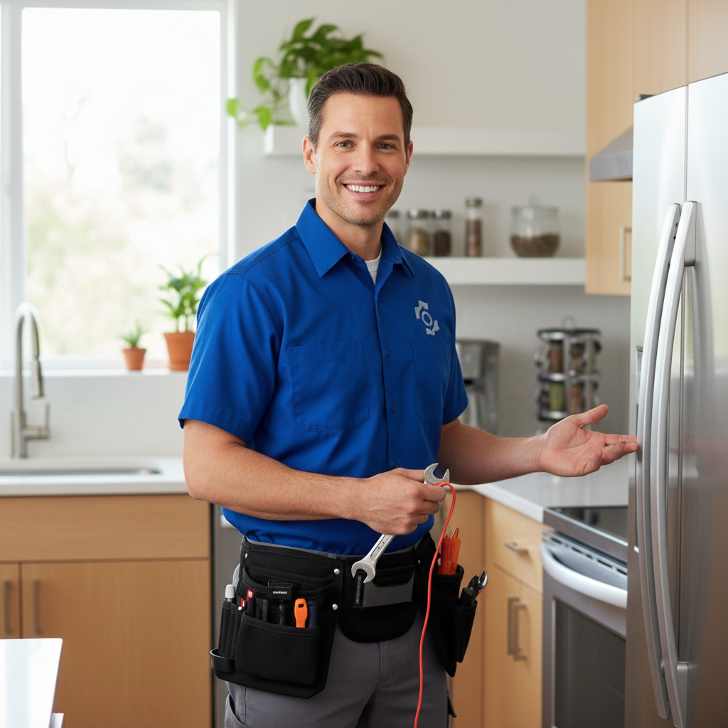 Smiling appliance repair technician